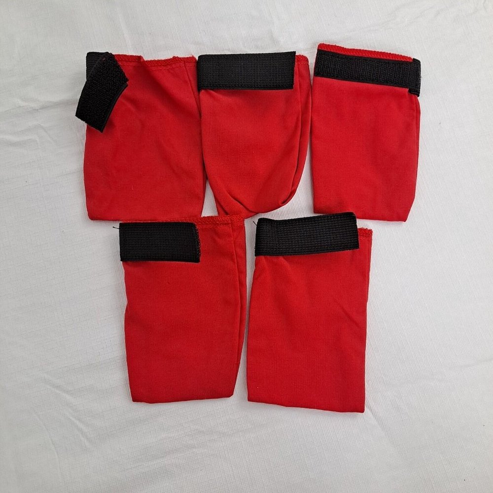 Dog Socks Red Black 5 Pieces Cloth